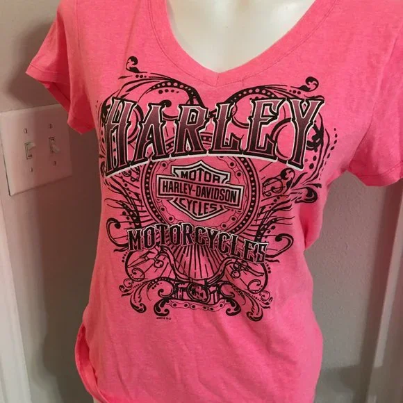 Vintage Pink Harley Davidson T Shirt Size Medium So Cute